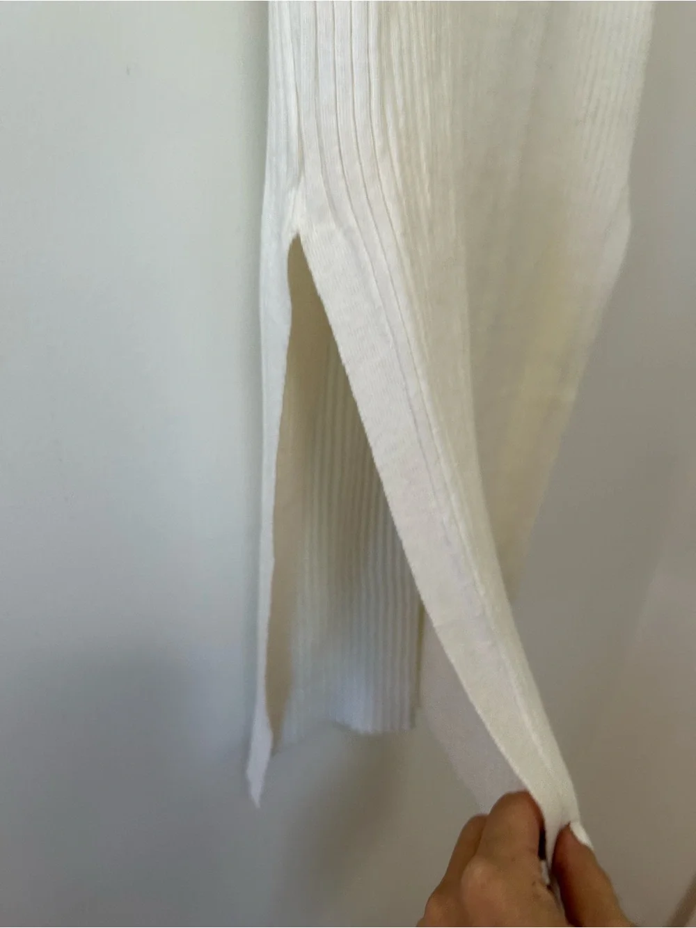 Named cashmere Cream Ribbed Knit Pencil Midi Skirt small - Picture 2 of 8
